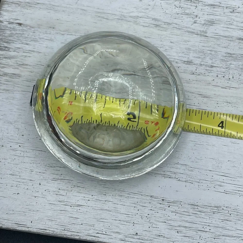 Vintage Clear Glass Round Dome Magnifying Glass Paperweight Desk Hemisphere 3
